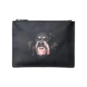 Givenchy Cotton/Polyester/Polyurethane Clutch Medium Size Unisex Black