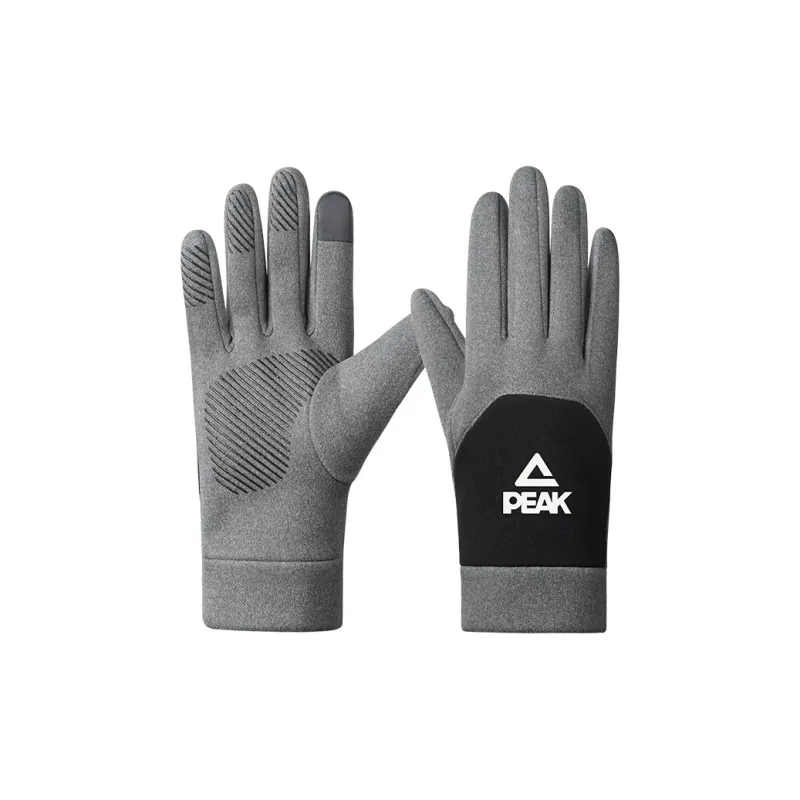 PEAK Polyester Elastane Knit Gloves Unisex Pink Black Gray Tricolor-2