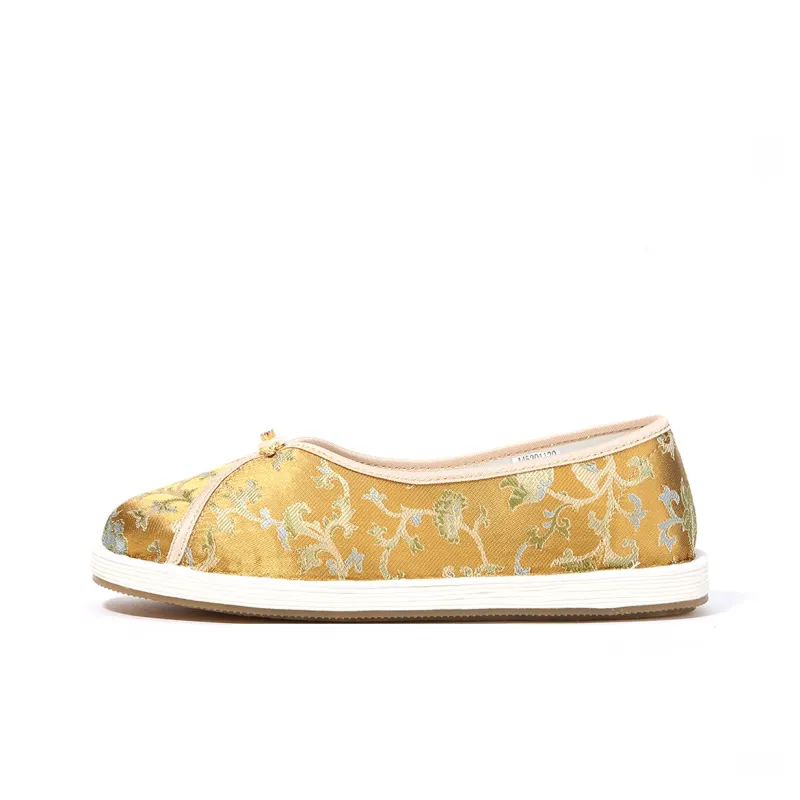 Old Meihua Casual Single Shoes Women's Gold-0