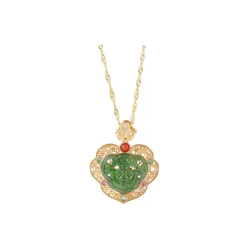 S&A Hetian Jade Necklaces Jasper Women's