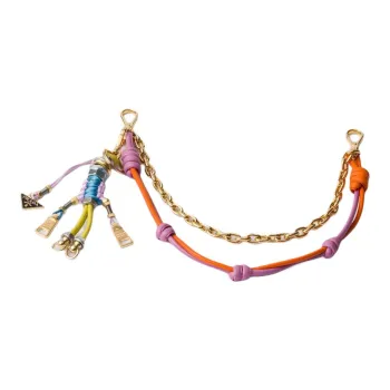 PRADA Metal Bag Shoulder Strap Women's Orange With Light Purple Accents