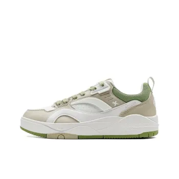 XTEP Master Of The Beast Anti Slip Wear Resistant Low Top Skateboard Shoes Women's White Beige Green