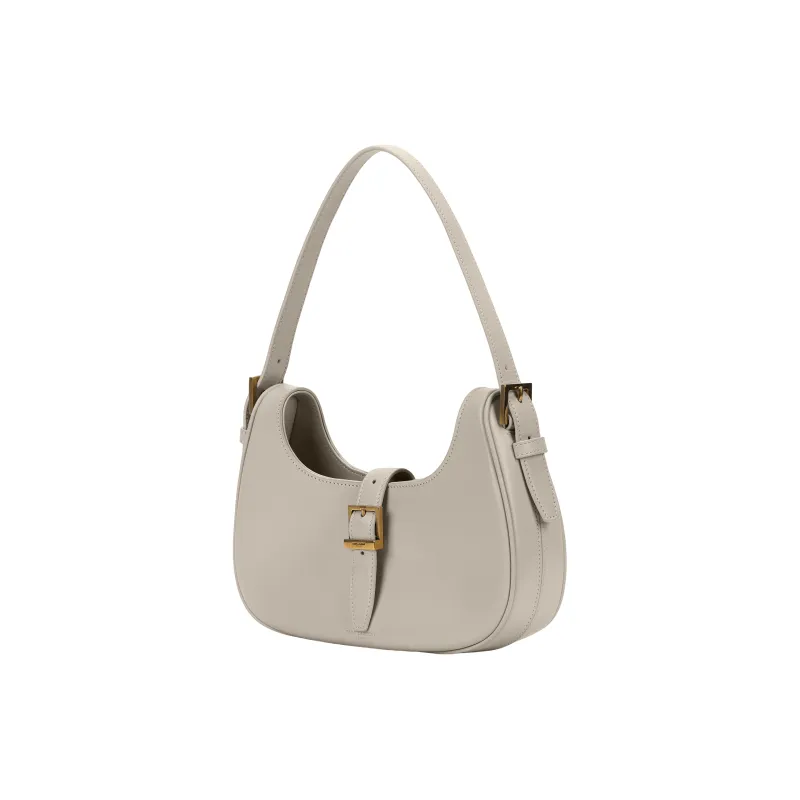 SAINT LAURENT Calfskin Hobo Bag Shoulder Bag Women's Vintage White-3