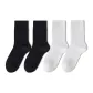 [4 Pack, 100% cotton Boneless Anti-Pilling]2 Pack Black+2 Pack White