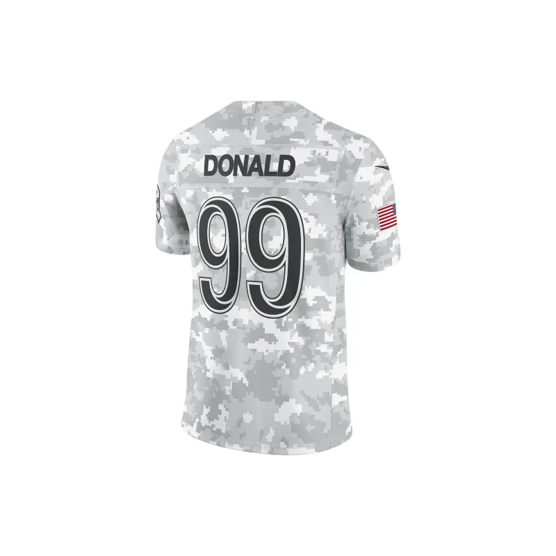 Nike Dri-FitNFL Aaron Donald Los Angeles Rams Salute To Service Rugby Jerseys Men's White-1