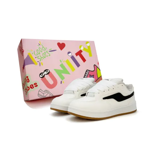 UNIITY Anti Slip And Wear Resistant Breathable Low Top Skateboard Shoes Women's White Black Box Included