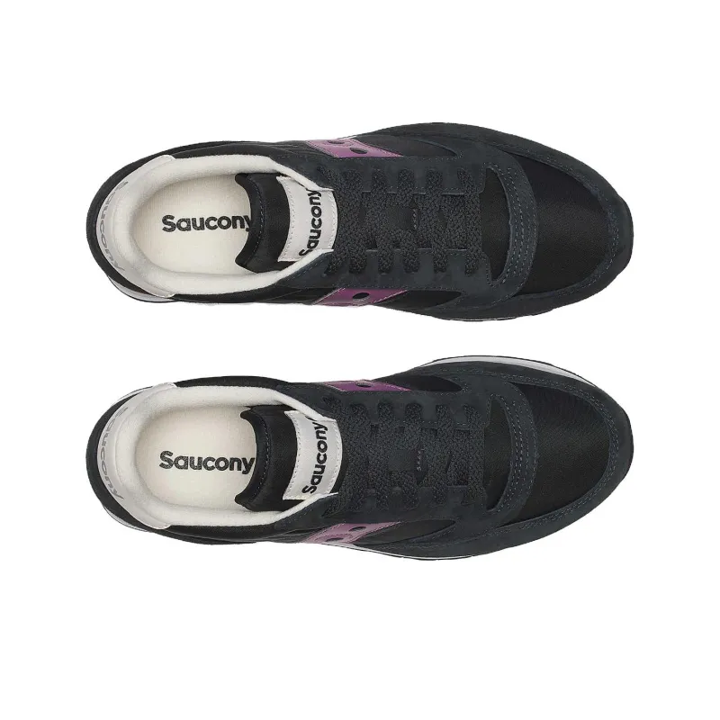 Saucony Jazz Triple Anti Slip Wear Resistant Low Top Running Shoes Women's Black Purple-2