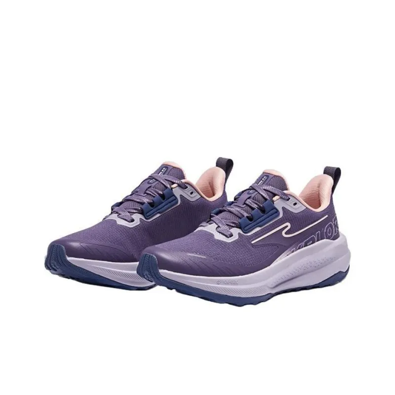 Erke Cushioned Slip-Resistant Rebound Low-Top Running Shoes Women's Purple Pink-2