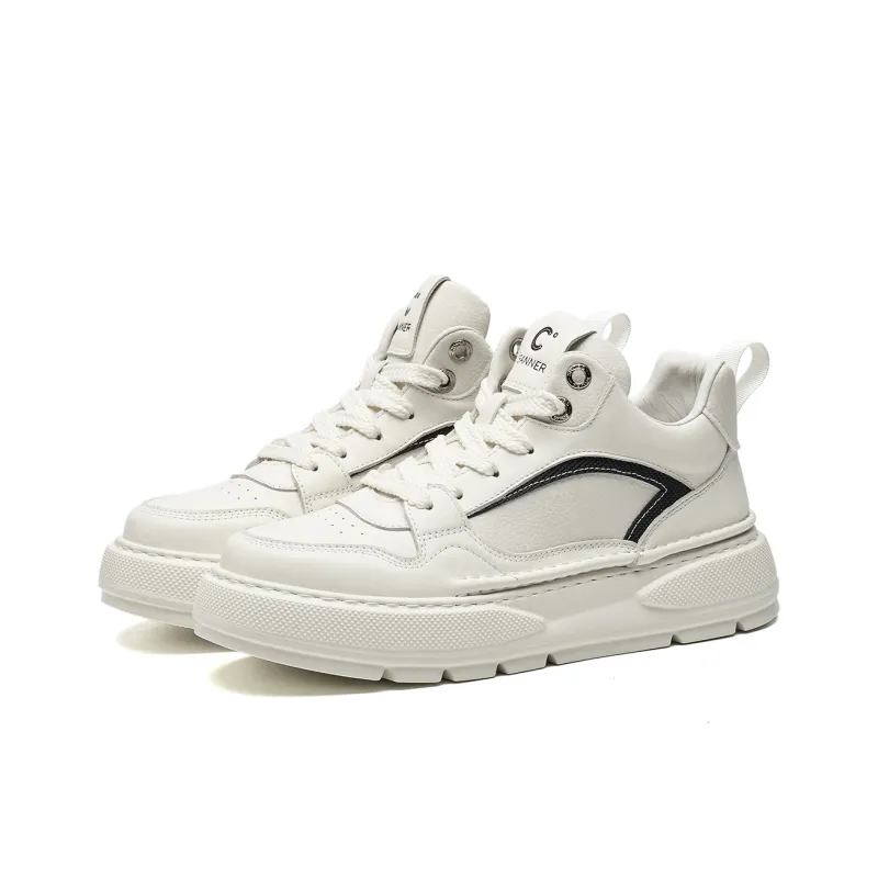 C°BANNER Mid Top Skateboard Shoes Men's White-1
