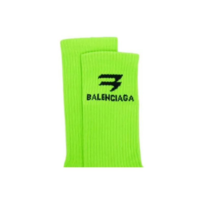 Balenciaga Sporty B Socks 'Yellow'-2