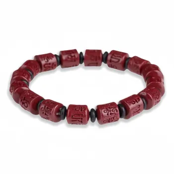 LANMUYINNUO Reconstructed Cinnabar Bracelets Unisex