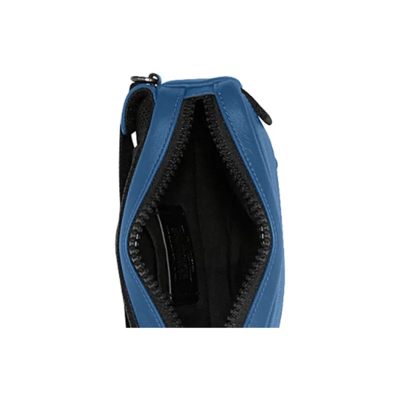 COACH Edge Cowhide Leather One Shoulder Crossbody Fanny Pack Small Size Men's Blue-3