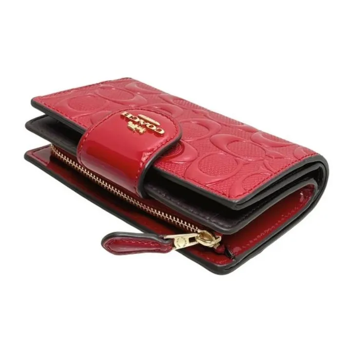 COACH Patent Leather Wallet Medium Size Women's Red-4