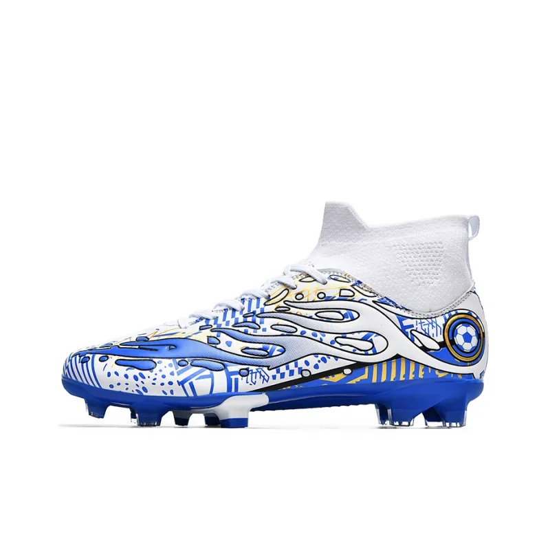 Black tailed deer Soccer Shoes Unisex High Top Aqua/White Blue/White Red-9
