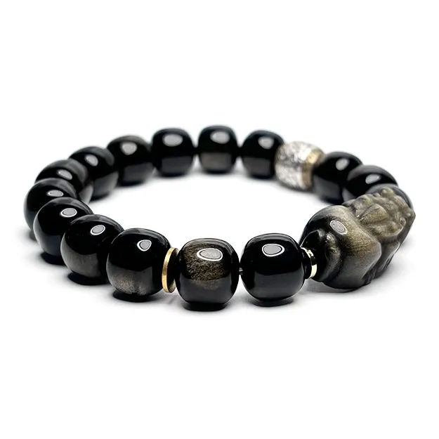 MOUNTAINS AND MANS Obsidian Bracelets Unisex-6
