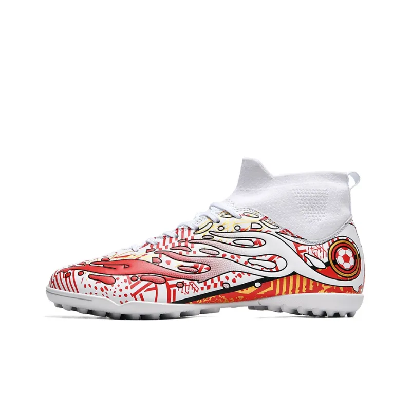 Black tailed deer Soccer Shoes Unisex High Top Aqua/White Blue/White Red-33