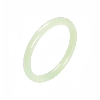 MUSHIFEN Hetian Jade Slim Bangle Pale Greenish White Jade Women's