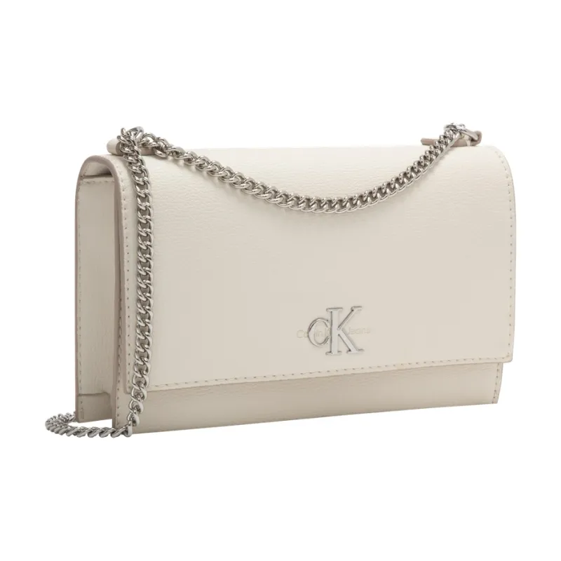 CALVIN KLEIN Artificial Leather Crossbody Bag, Shoulder Bag Medium Size Women's Chalk White-4
