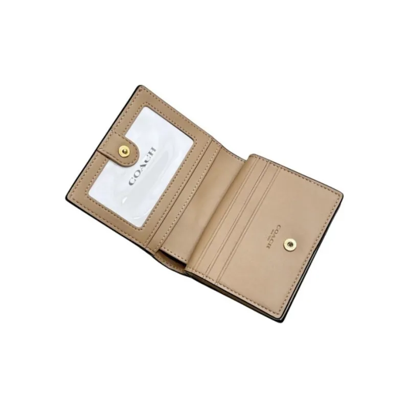 COACH Patent Leather Wallet Women's White-4