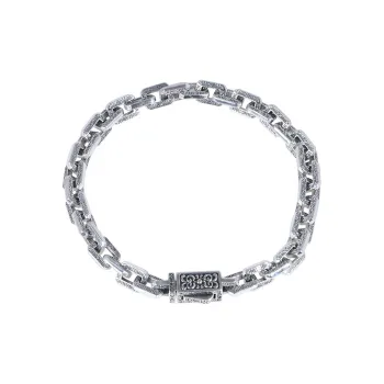 JINLUWANG Lock Chain Flat O Chain Thick Bracelets Men's