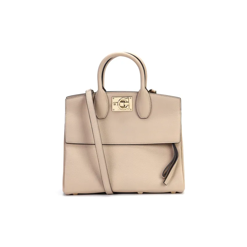 FERRAGAMO Studio Calfskin Shoulder Bag Crossbody Bag Handbag Small Size Women's Light Brown-1
