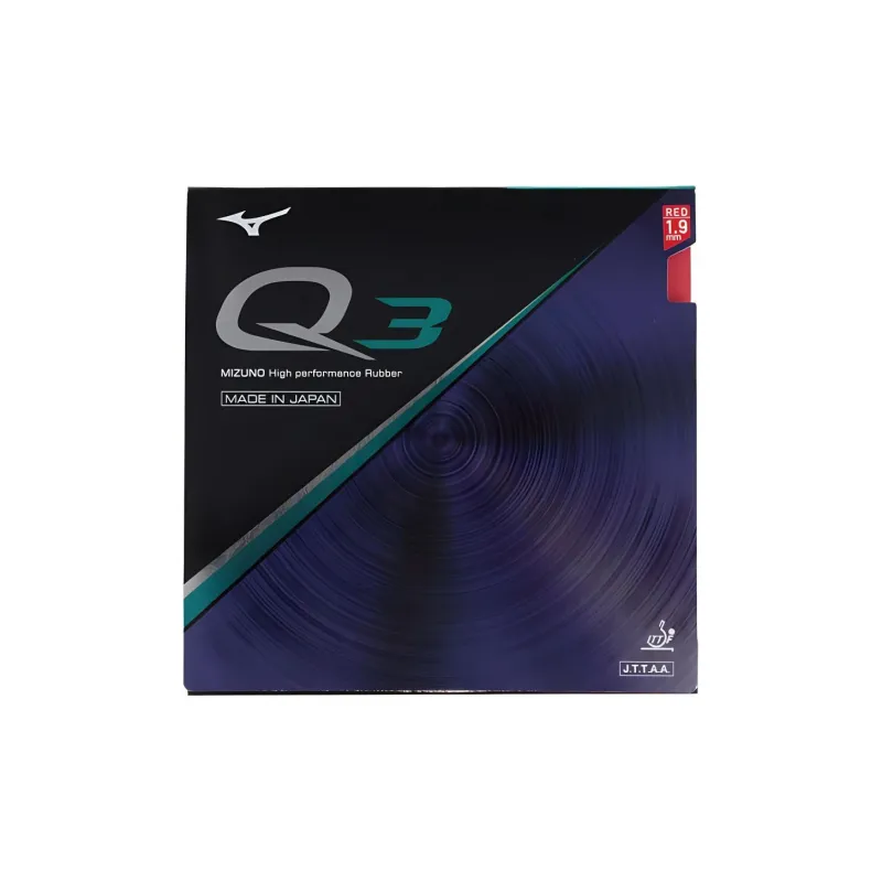 Mizuno Q3 Table Tennis Rubbers Inverted Rubber Curved Circle Compatibility Advanced Model, Adults Thick 1.9mm Red-0