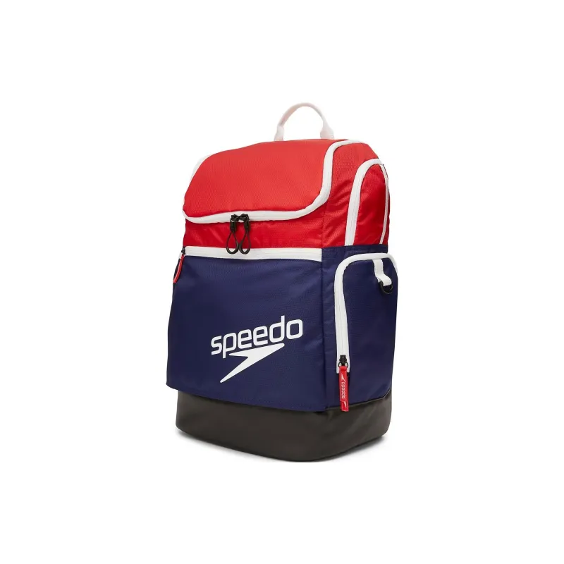Speedo Canvas Backpack Unisex Marine Blue & Red-1