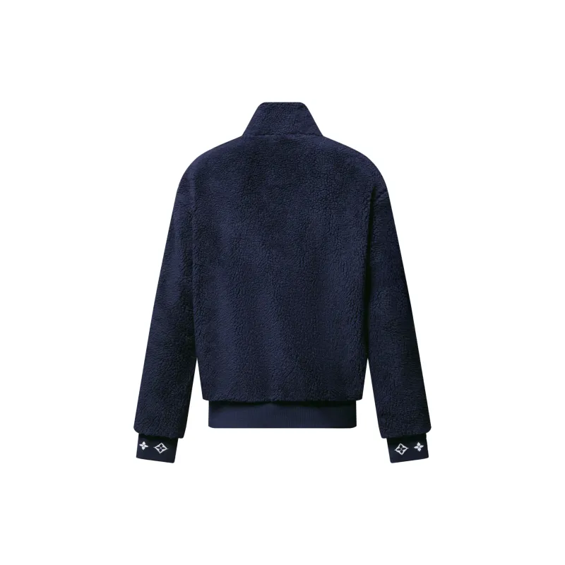 LOUIS VUITTON 1AHUGS Leather Patch Fleece Blouson-1