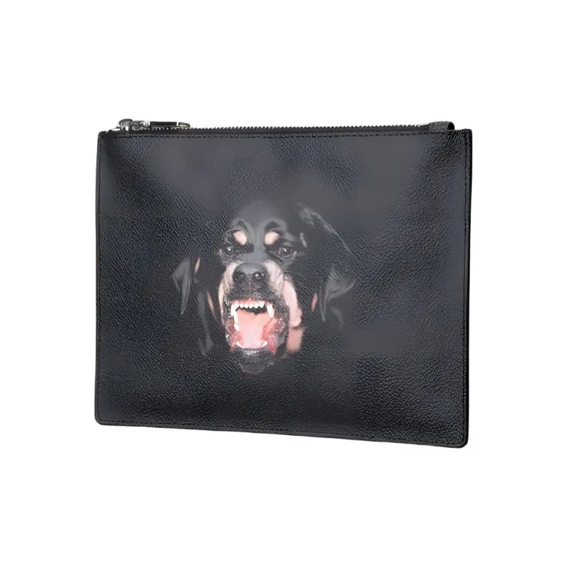 Givenchy Cotton/Polyester/Polyurethane Clutch Medium Size Unisex Black-2