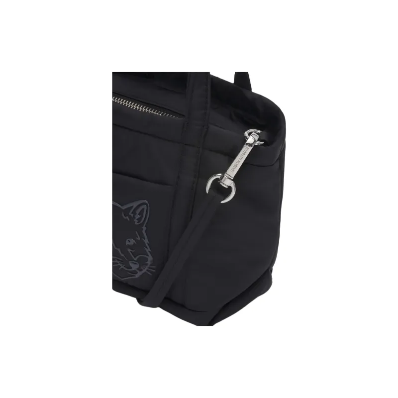Maison Kitsune Nylon Tote Bag Shopping Bag Shoulder Bag Crossbody Bag Handbag Mini Women's Black-3