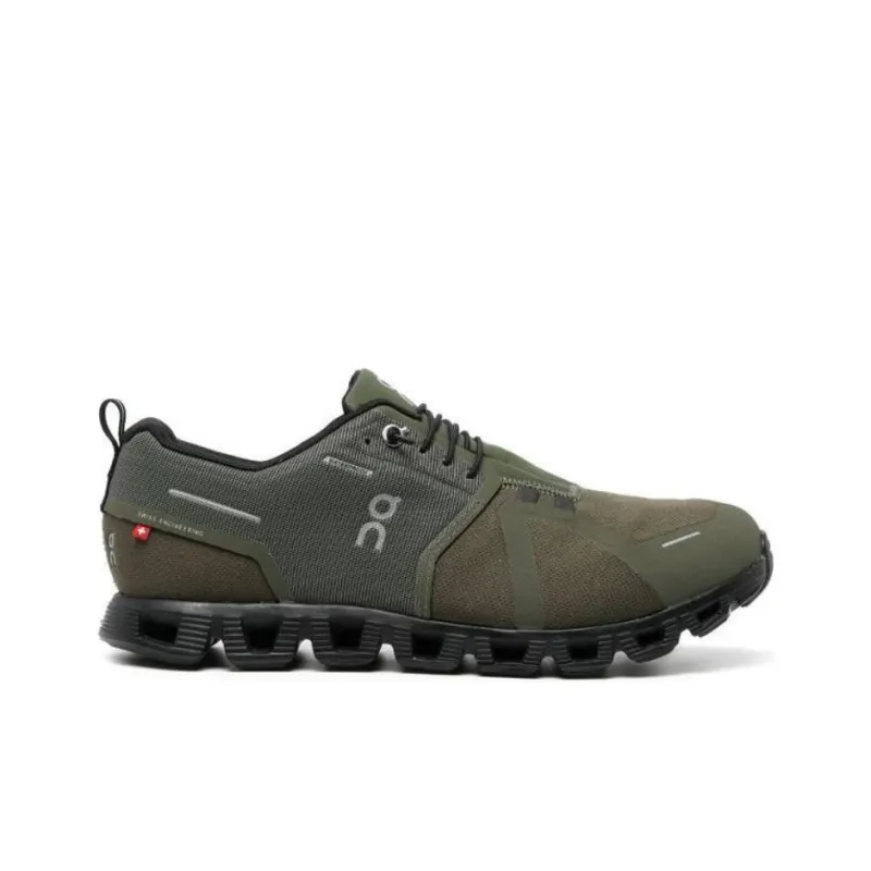 On Cloud 5 Slip Resistant Waterproof Low Top Running Shoes Men's Olive Green-1