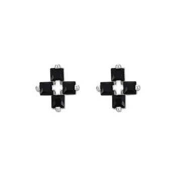 Heart Grass 999 Fine Silver Stud Earrings Women's