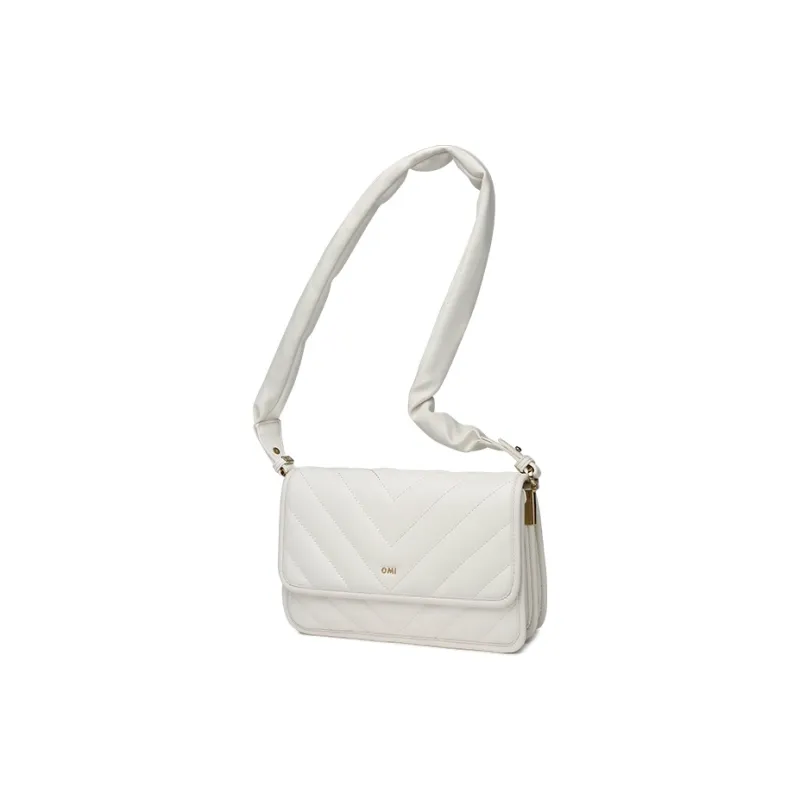 OMI Polyurethane Synthetic Leather Small Square Bag Shoulder Bag, Crossbody Bag Regular Women's Cream White-1