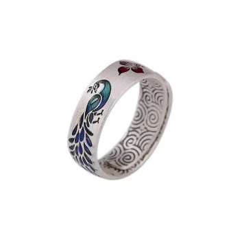 Happy Tide S999 Fine Silver Rings Women's Multicolor
