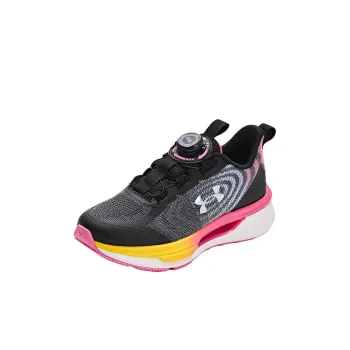 Under Armour Cushioning And Breathable Low Top Kids' Running Shoes Black Pink Kids'
