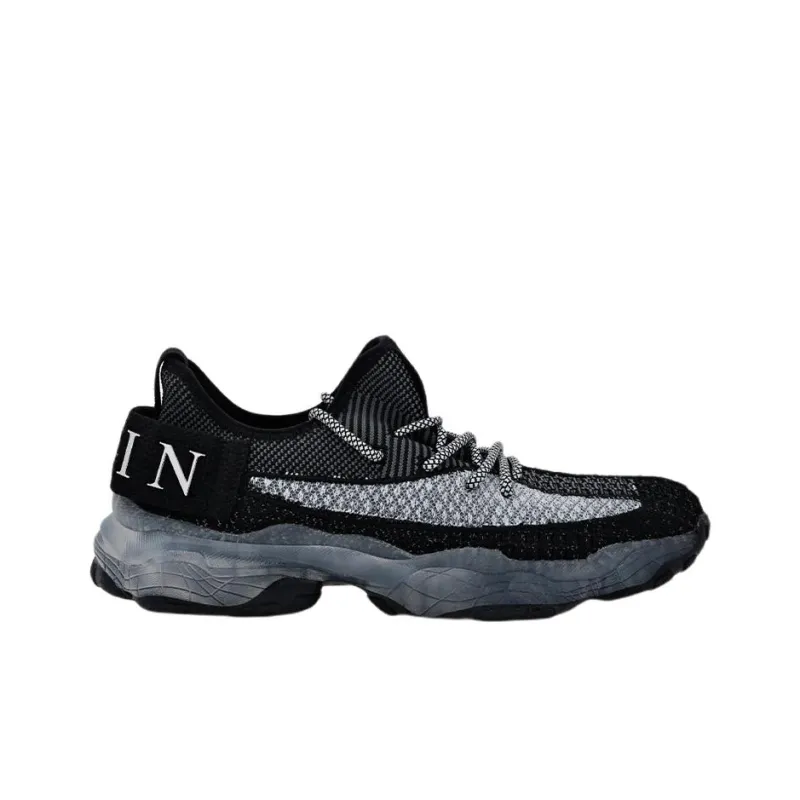 PHILIPP PLEIN Iconic Plein Cushioned Slip-Resistant Abrasion-Resistant Breathable Low-Top Casual Shoes Men's White Gray-1