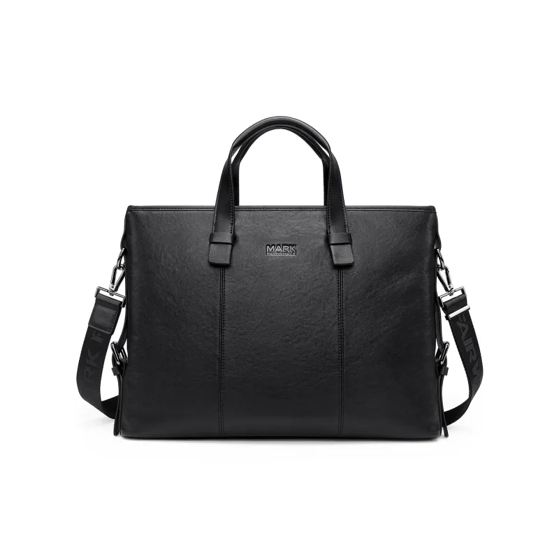 FAIRWHALE Top Grain Cow Leather Briefcases Regular Men's Black-0