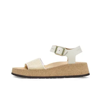 Birkenstock Glenda Raffia Strap Sandals Women's Ecru Narrow Fit