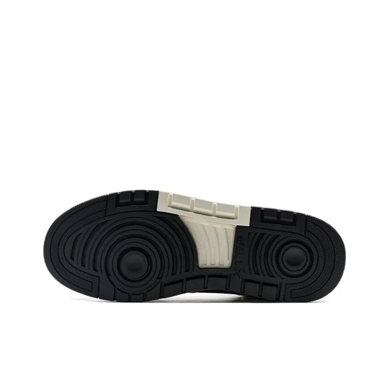 XTEP Wade Fission Thermal Slip Resistant Mid Top Skateboard Shoes Women's Black White-4