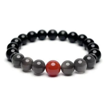 MOUNTAINS AND MANS Obsidian New Chinese Style Good Luck Beaded Bracelet Unisex