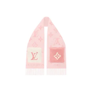 LOUIS VUITTON Cashmere Knit Scarves Unisex Pink