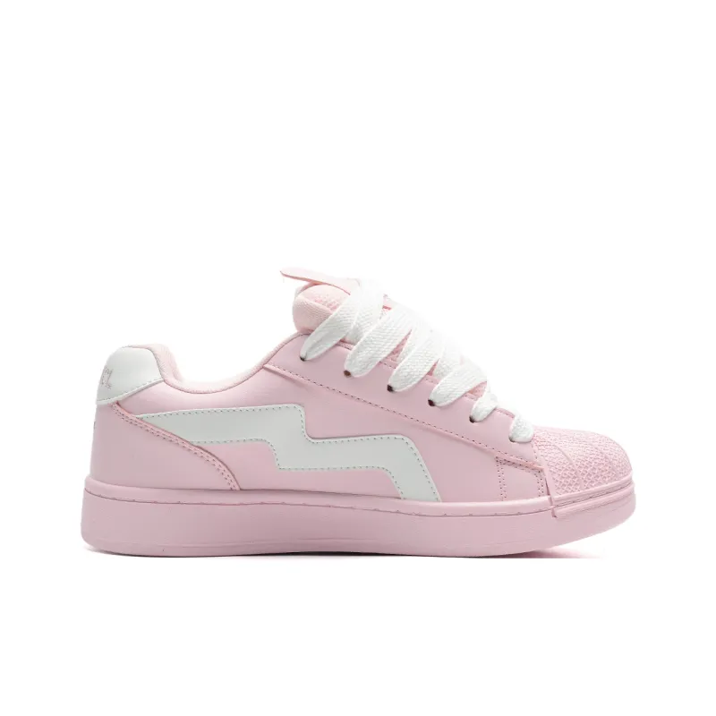 7 SEVFUN Slip Resistant Low Top Skateboard Shoes Unisex Pink White-2