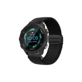 [Magnetic Clasp-Woven Loop]Black with Black Buckle