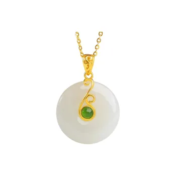 Oriental Jade Hetian Jade Necklaces Pale Greenish White Jade Women's
