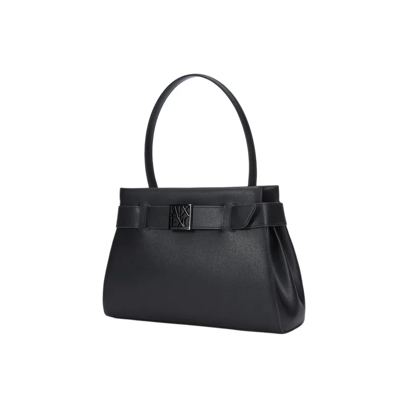 ARMANI EXCHANGEAE PU With Synthetic Leather Tote Bag, Shopping Bag, Shoulder Bag, Crossbody Bag, Handbag Women's Black-1