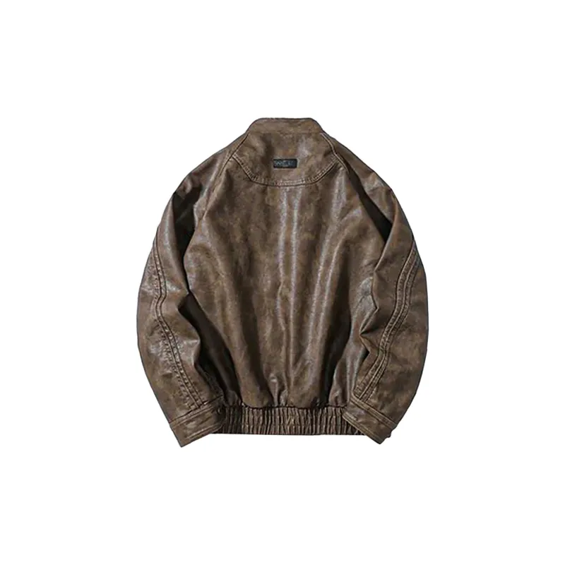 WILD LEADER Leather Jacket Unisex Coffee-1