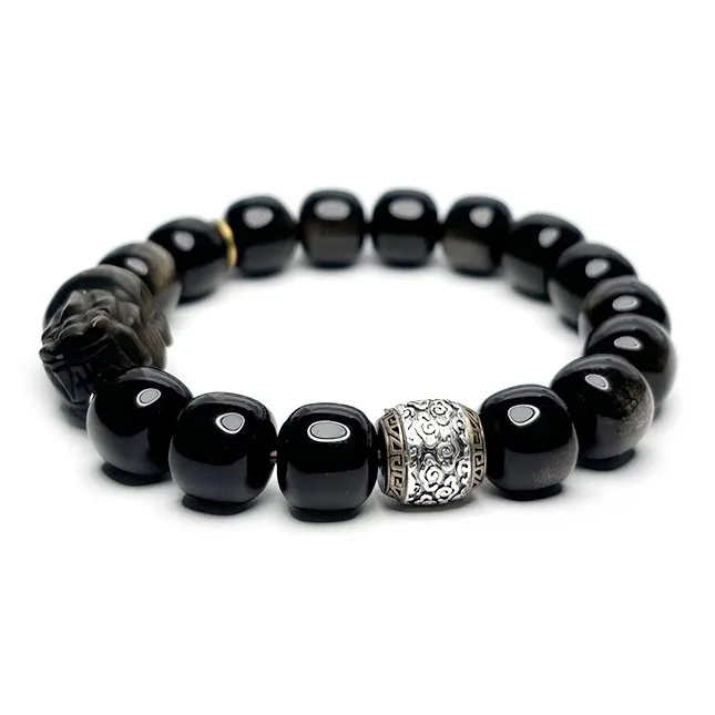 MOUNTAINS AND MANS Obsidian Bracelets Unisex-1