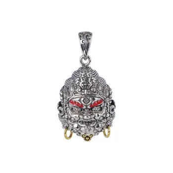 JINLUWANG Ethnic Buddha Statue For Wealth Yellow Wealth God Pendant Necklace Men's