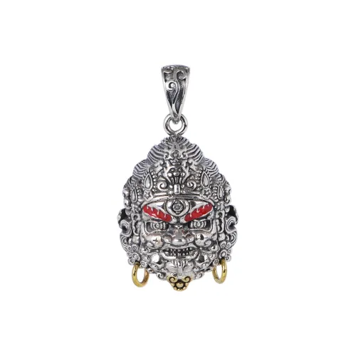 JINLUWANG Ethnic Buddha Statue For Wealth Yellow Wealth God Pendant Necklace Men's