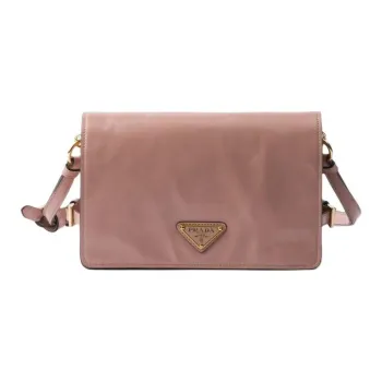PRADA Leather Crossbody Bag Shoulder Bag Women's Lily Of The Valley Powder